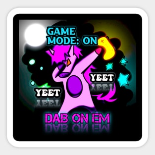 Dabbing Unicorn Yeet Trendy Dance Emote Gamer Quote Sticker